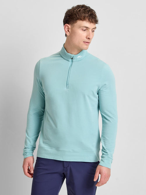 Hollow Pima Half Zip Mid Layer Riverbank