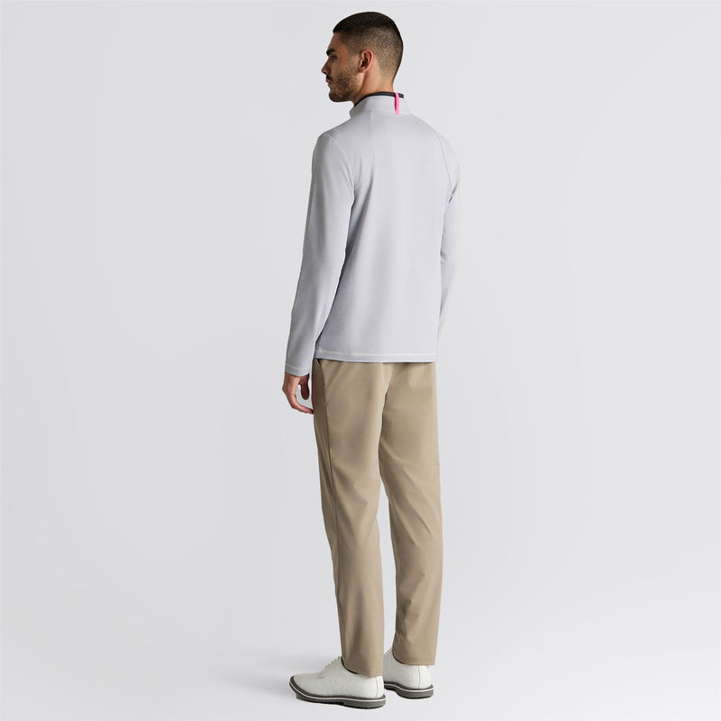 Brushed Back Tech Quarter Zip Mid Layer Light Grey Melange