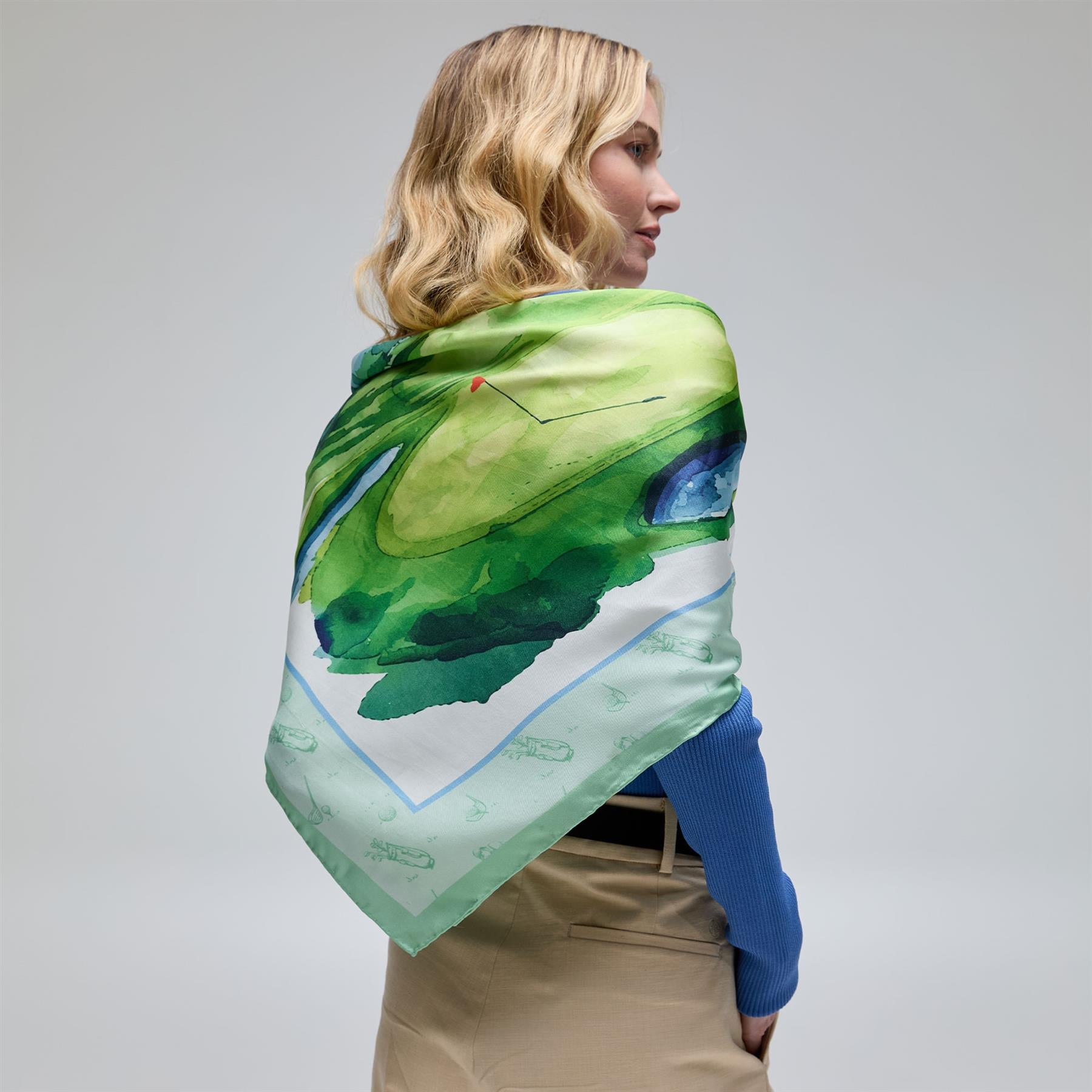 Handcrafted Silk Scarf Green