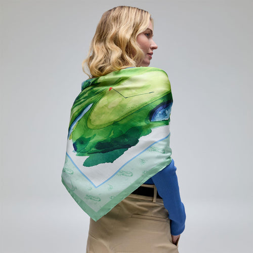 Handcrafted Silk Scarf Green