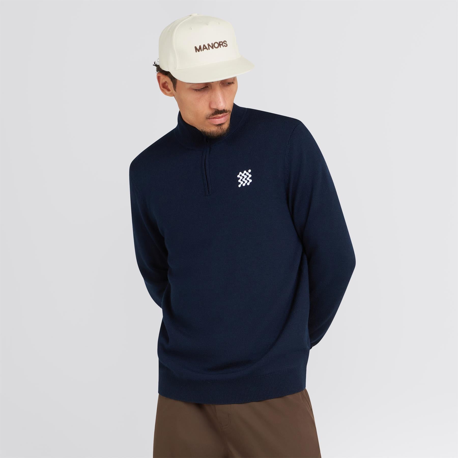 Merino Wool Quarter Zip Windbreaker Midnight