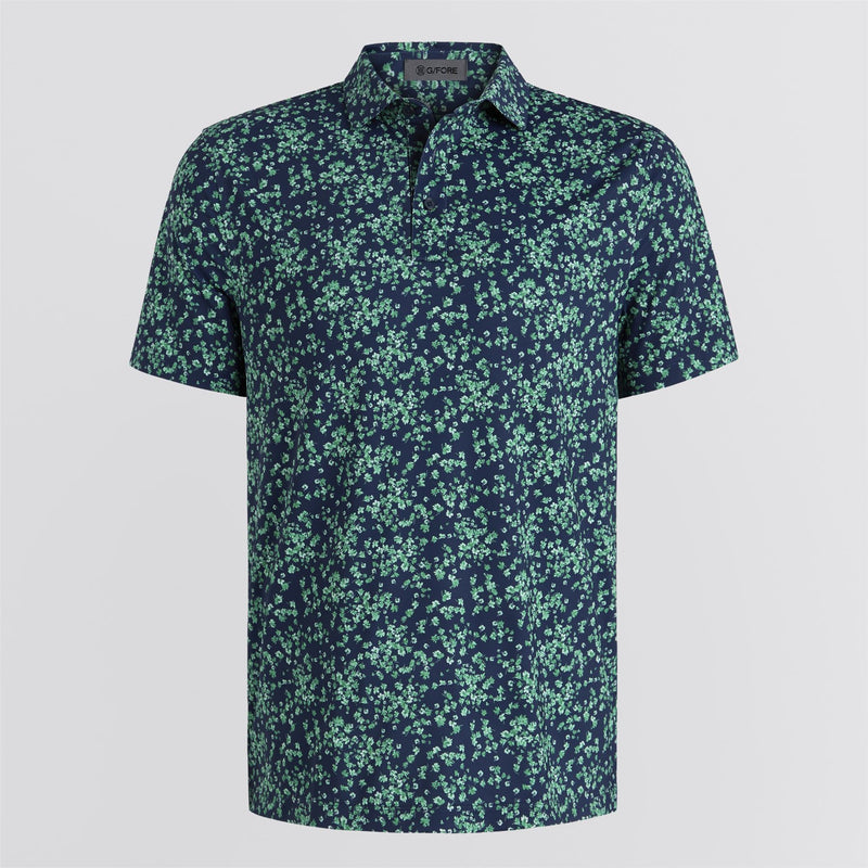 Floral Print Tech Jersey Polo Clover