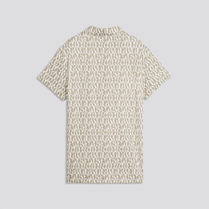 Cloudspun Wavey Polo Shirt Iced Coffee