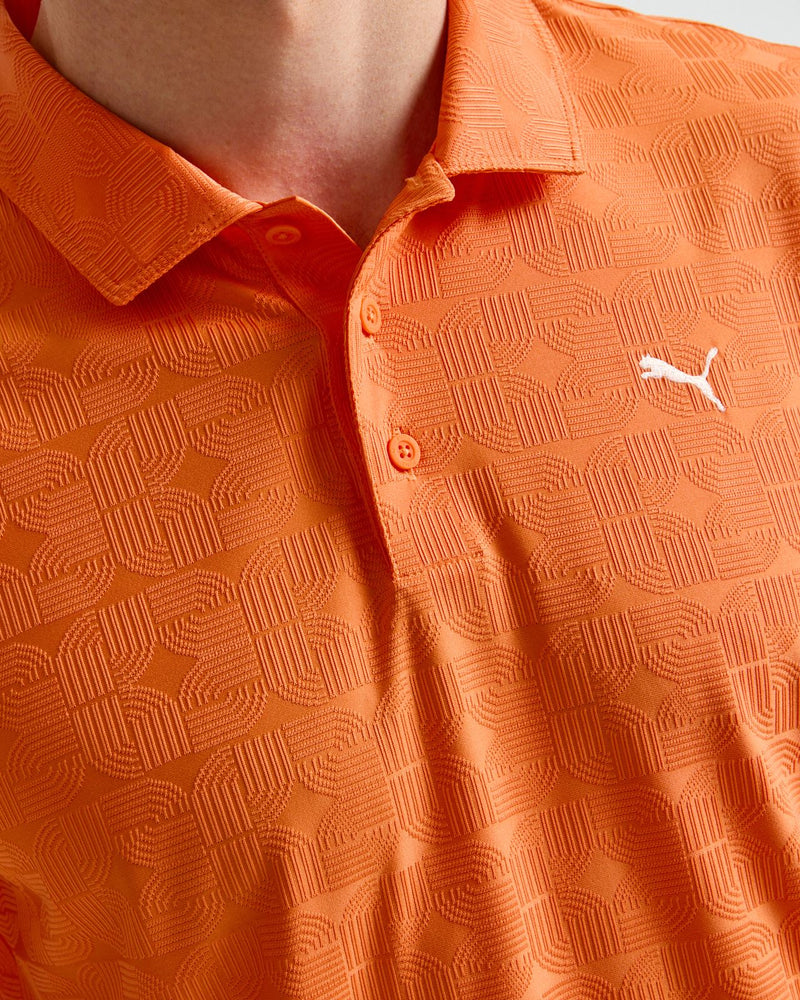 MATTR Deco Jacquard Polo Shirt Melon Glow
