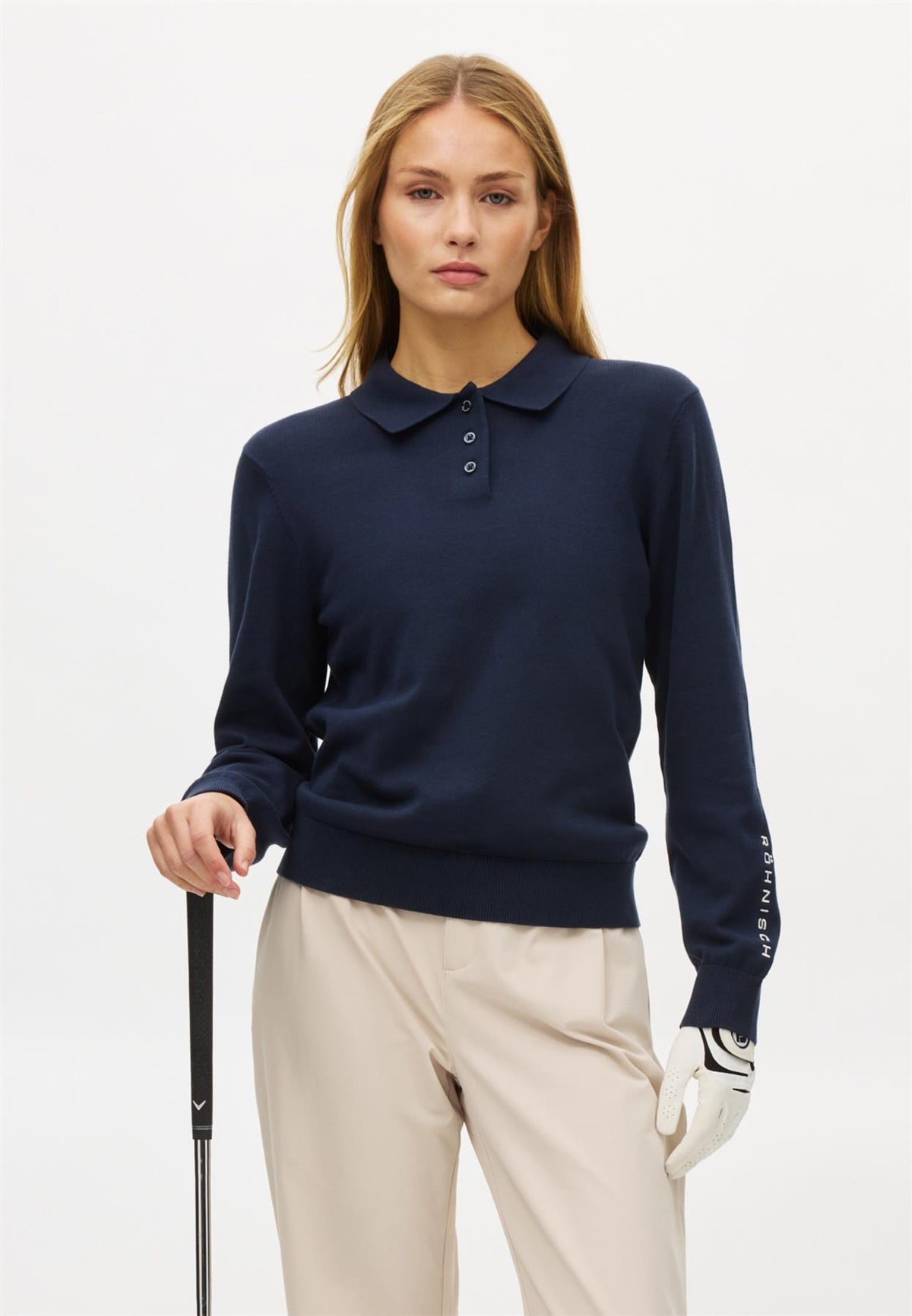 Heritage Knitted Polo Shirt Navy