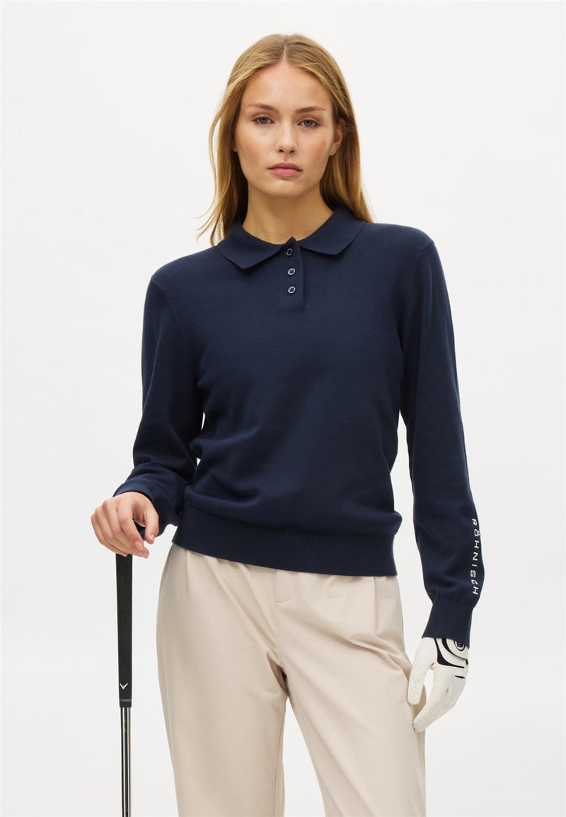 Heritage Knitted Polo Shirt Navy