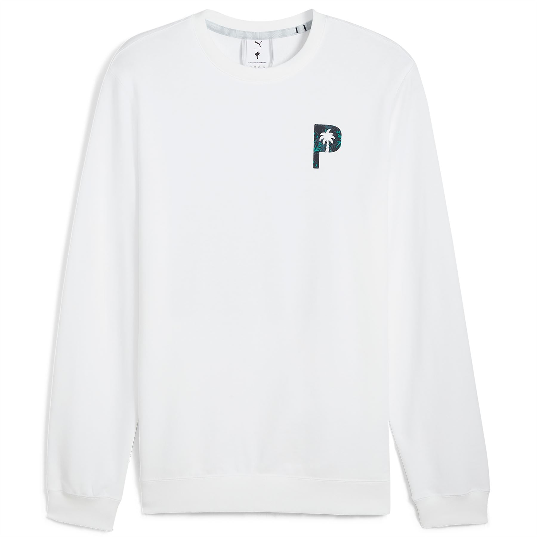 Puma x PTC Glitch Graphic Crewneck White Glow | TRENDYGOLF UK
