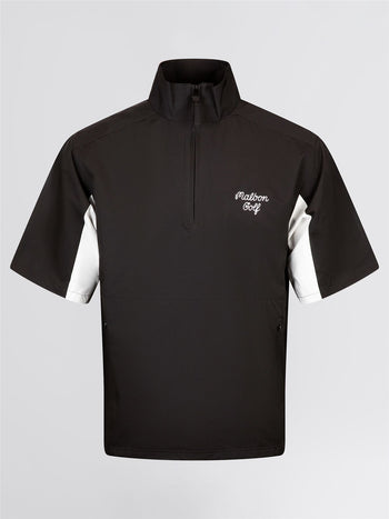 Malbon Golf Evergreen SS Nylon Windshirt Black | TRENDYGOLF UK
