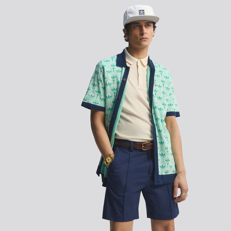 Originals Knit Polo White/Clear Mint/Court Green