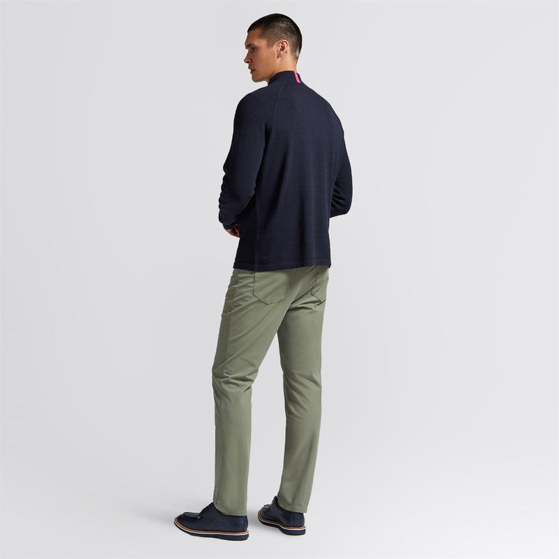 Merino Wool Blend Raglan Quarter Zip Mid Layer Twilight