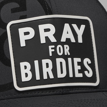Prey For Birdies Patch Perforated Delta Snapback Hat Onyx
