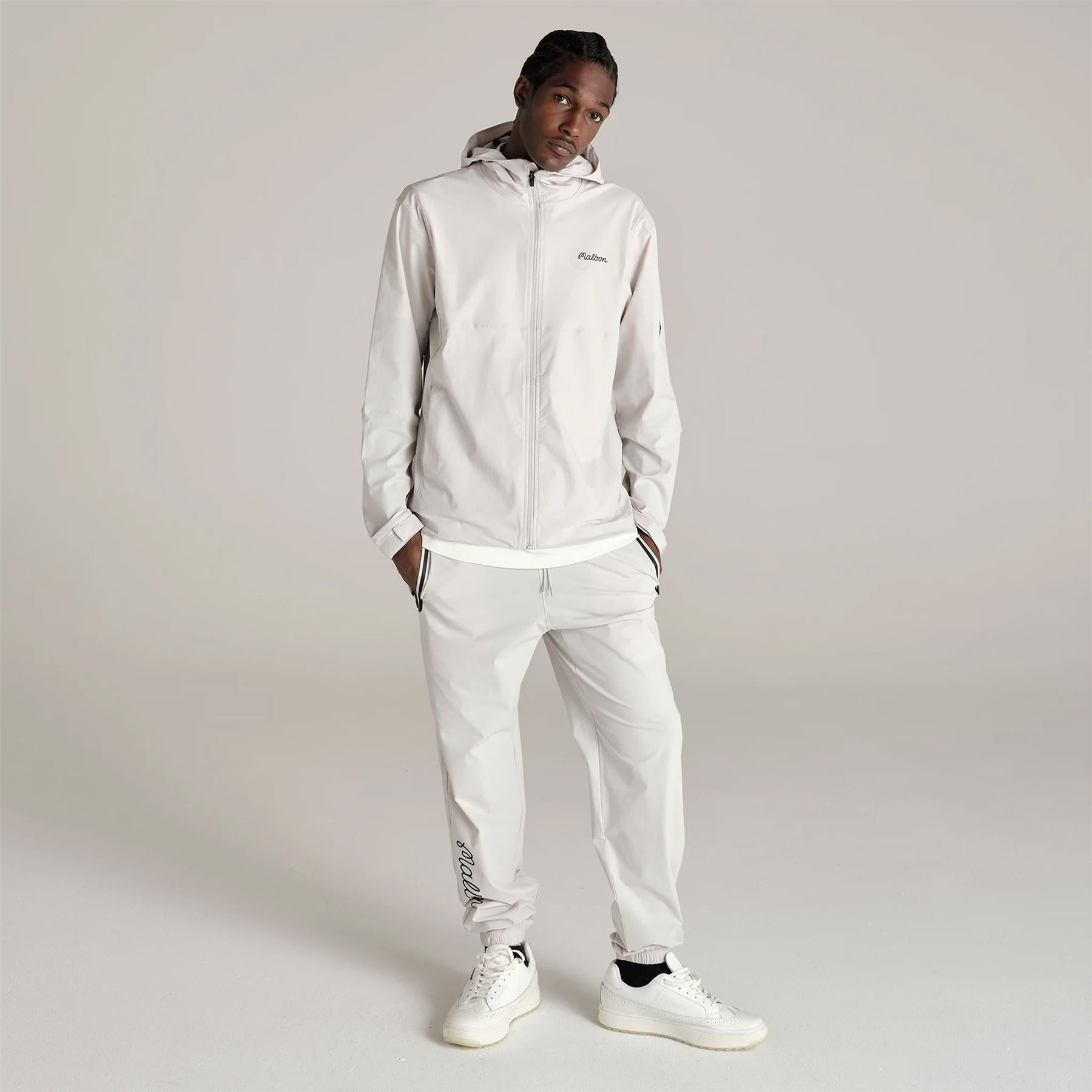 Malbon Golf Performance Full Zip Shell Jacket Slate | TRENDYGOLF.COM