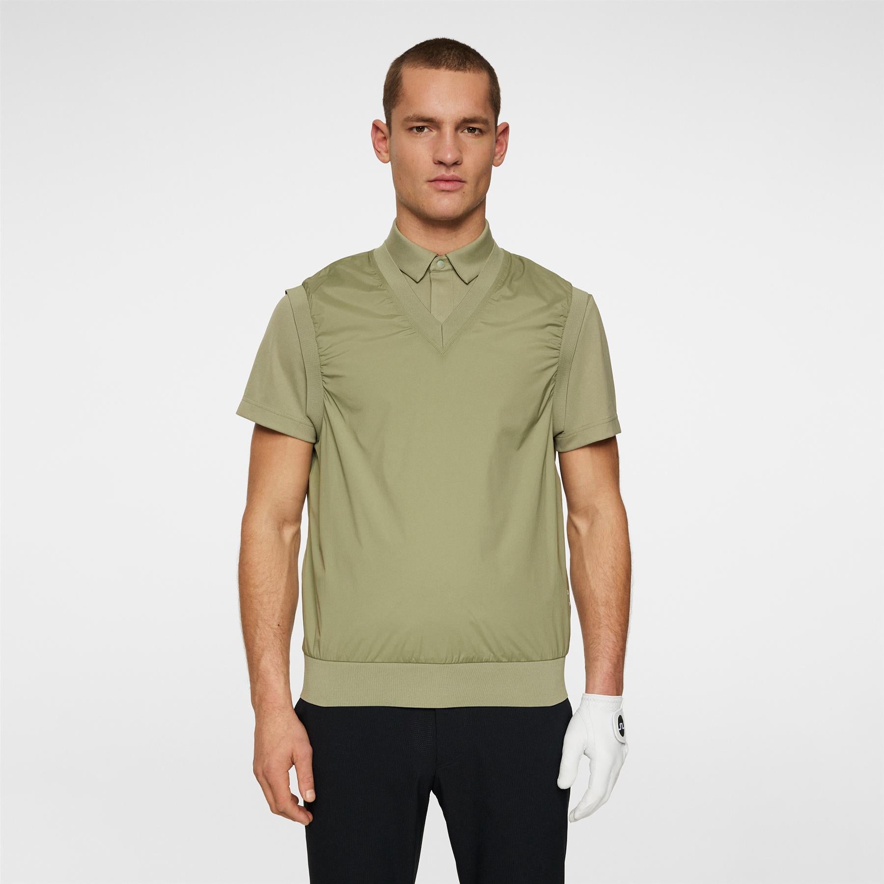 Hybrid Windbreaker Gilet Oil Green