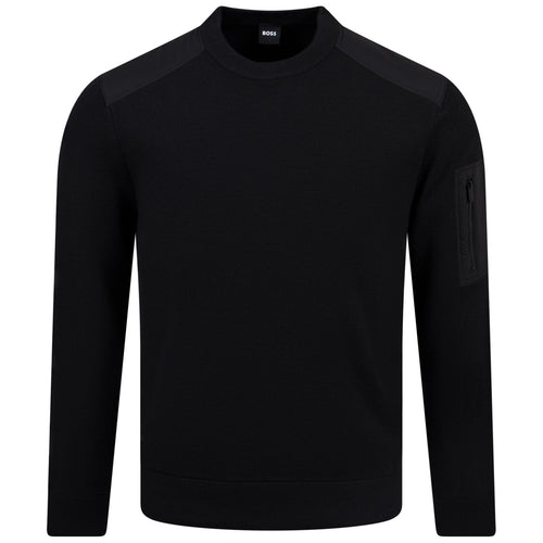 Diego Knitted Wool Crew Neck Sweatshirt Black - AW24