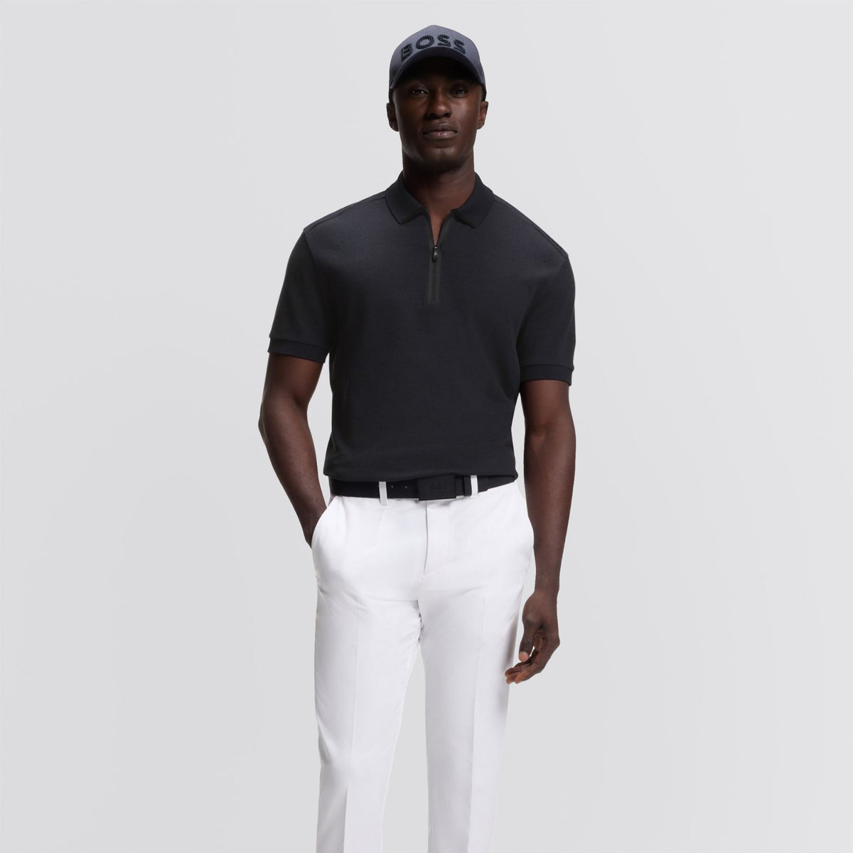 Terrace Zip Polo Dark Blue