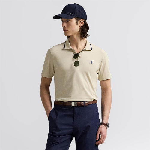 RLX Tailored Fit Stretch Cotton Polo Basic Sand/Refined Navy