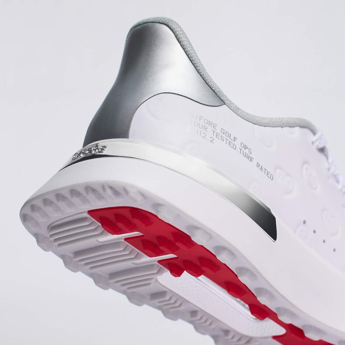 G.112 Embossed Heart G'S Spikeless Golf Shoes Snow/Silver