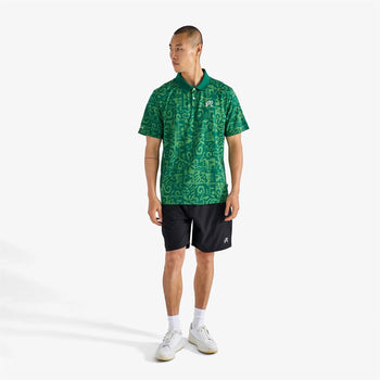 Mezzo Performace Pique Printed Polo Kelly Green