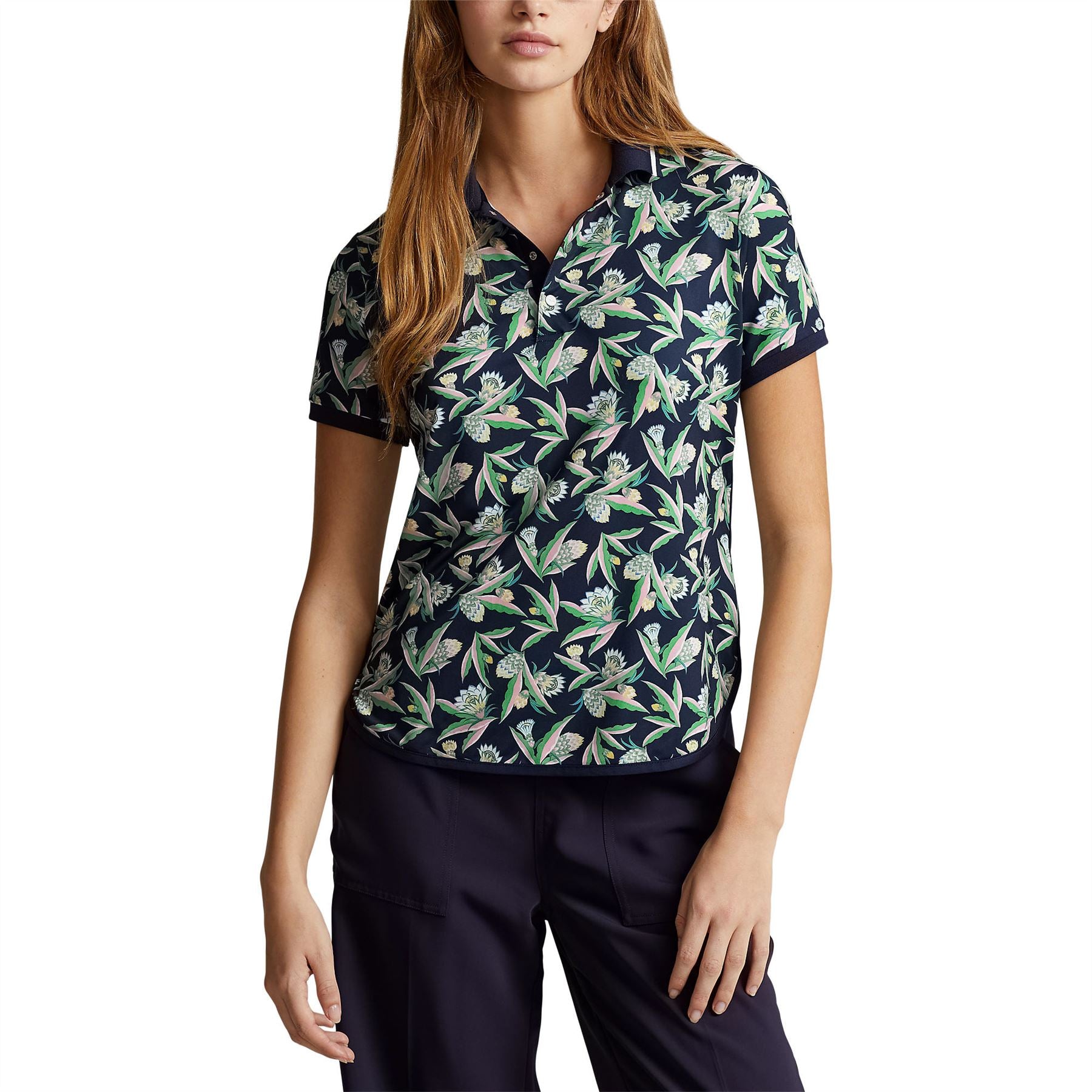 RLX Tailored Fit Pastel Printed Polo Navy Floral