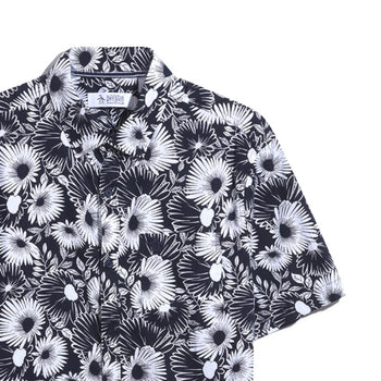 Ecovero Short Sleeve Cotton Blend Floral Shirt Dark Sapphire