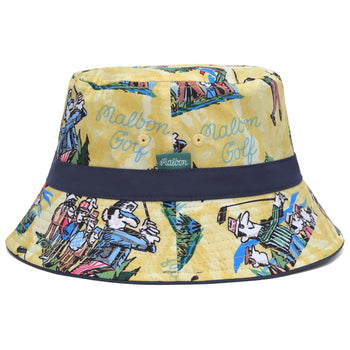 【MALBON】 Team Malbon Reversible Lightweight Bucket Hat Malbon Golf Patrons Reversible Bucket Hat Navy | TRENDYGOLF.COM
