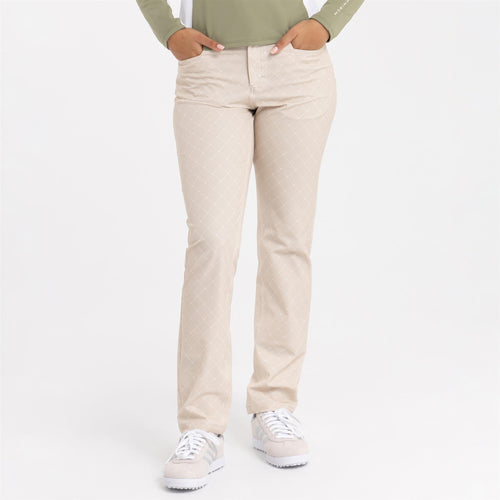 Chie Comfort Trousers Micro R Check Oat