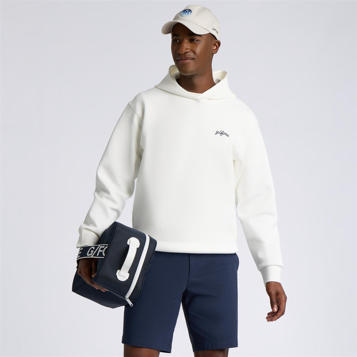 Fore Corners Cotton Blend Scuba Hoodie Chalk White