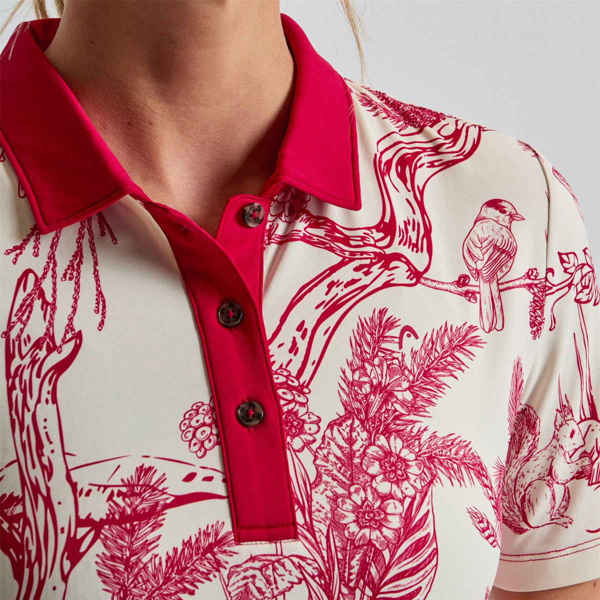 Printed Polo Red Botanical