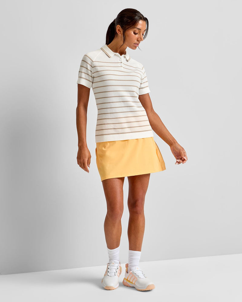 Ultimate365 5+ Stripe Knit Polo White