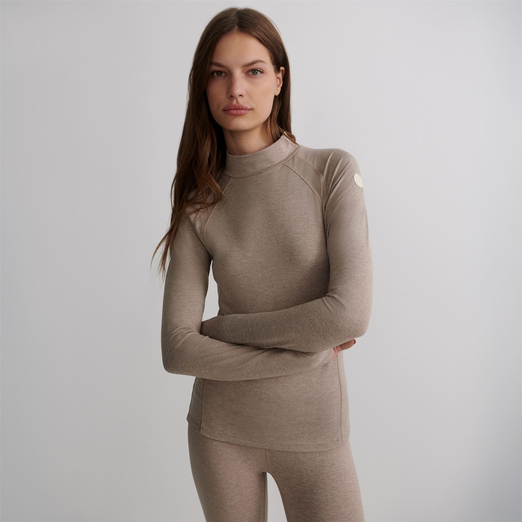 Always Warm Base Layer Top Taupe Marl