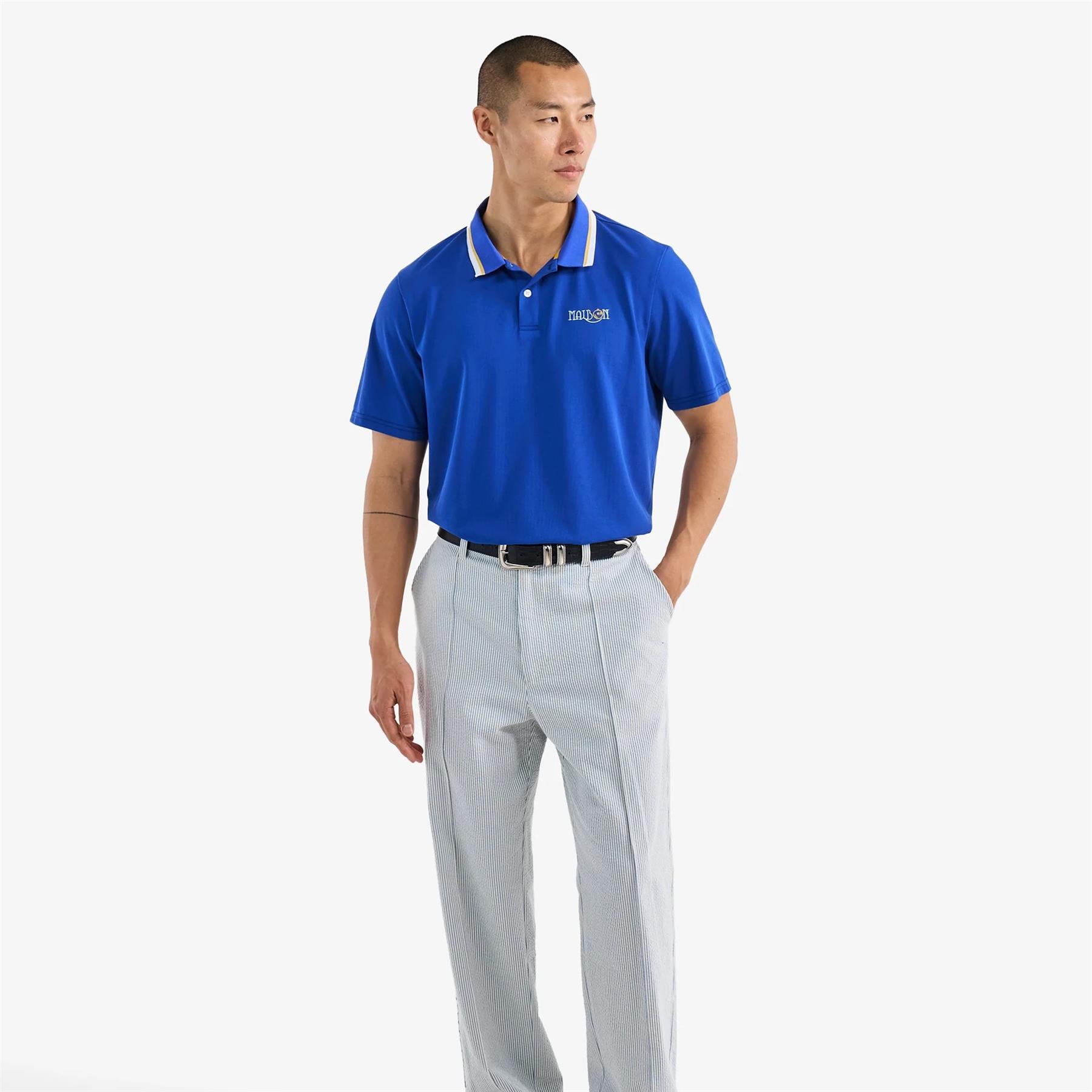 Grasse Pique Polo Blue