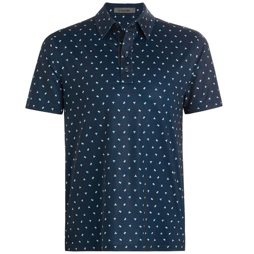 Geometric Floral Tech Jersey Polo Twilight - W24