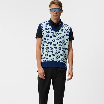 Elian Jacquard Knitted Vest Geo JL Navy