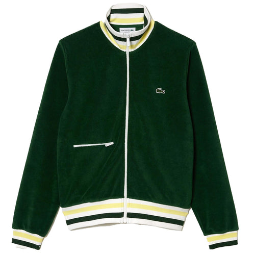 Cotton Blend Terry Toweling Full Zip Track Jacket Green - SS24