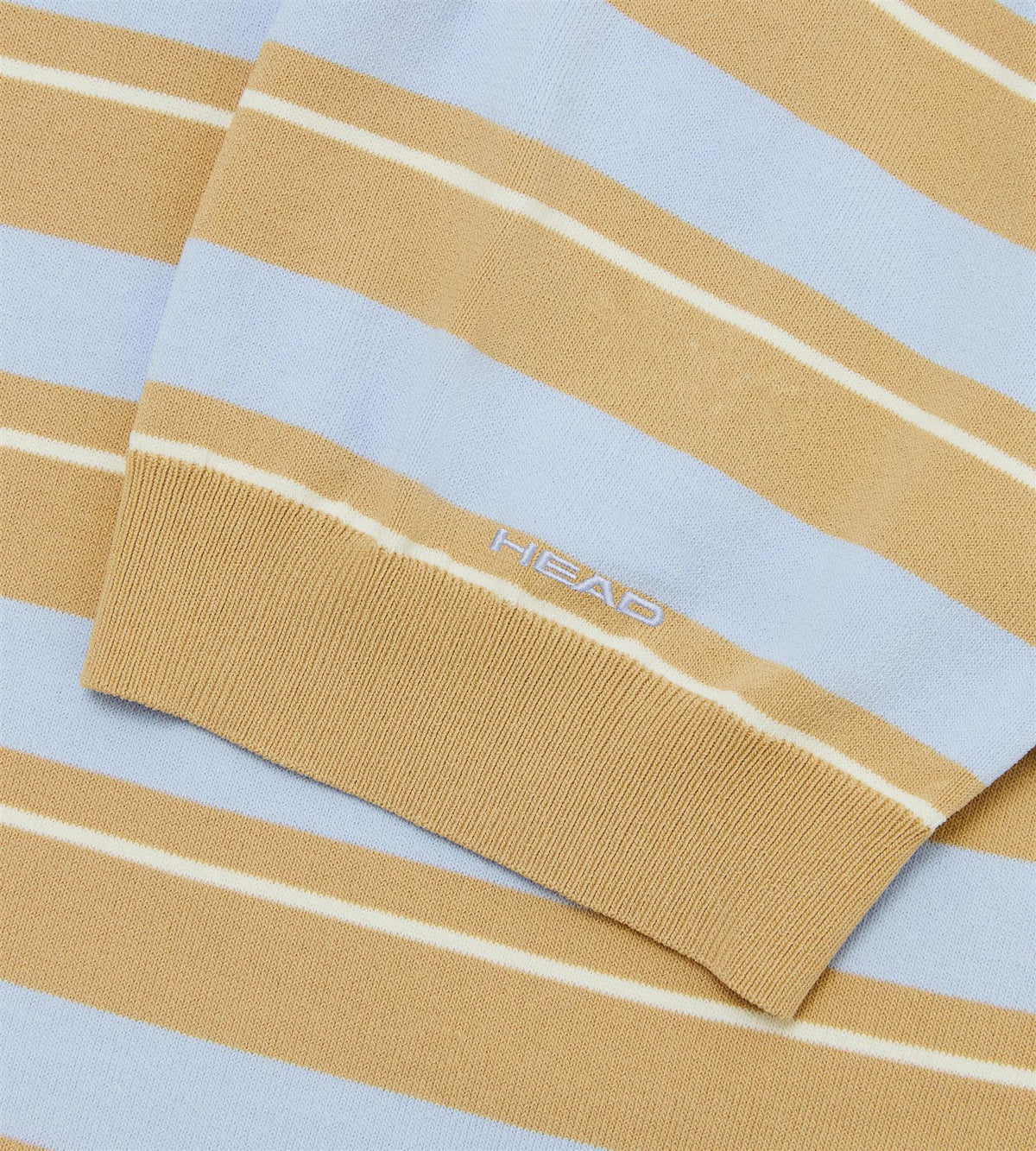 Striped Knit Polo Khaki/Cream/Blue