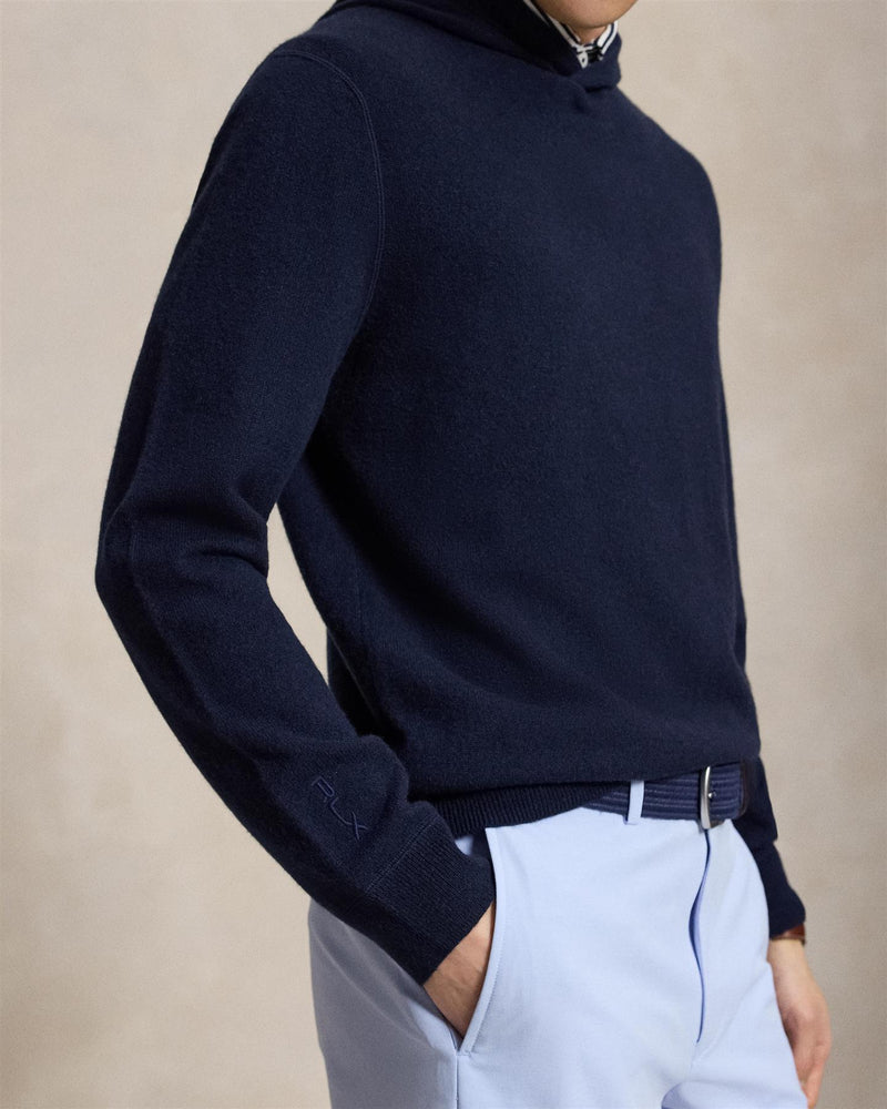 Washable Cashmere Hooded Sweater Refined Navy