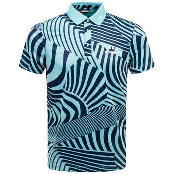KV Tour Print Regular Fit Polo Dazzle Wave Blue Curacao