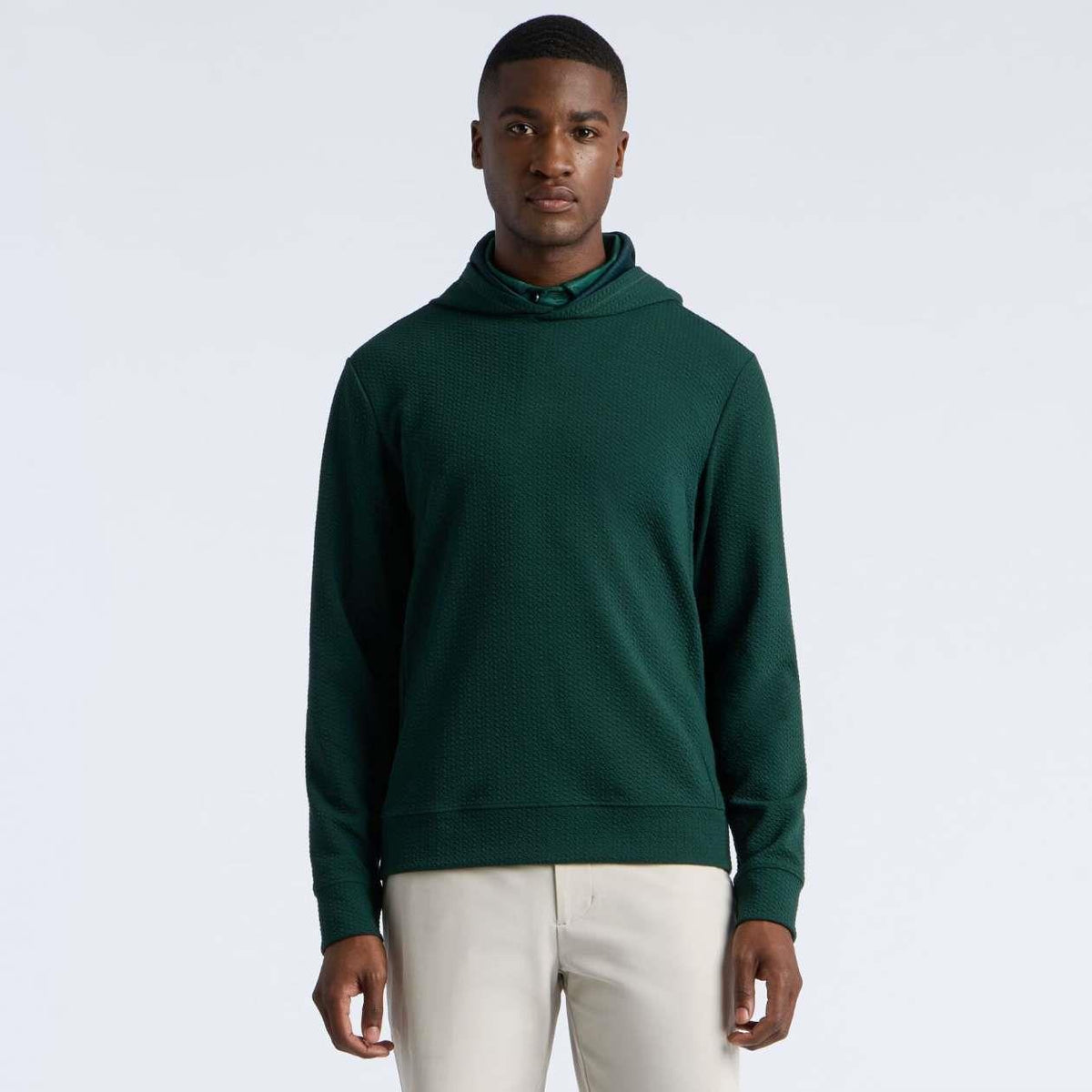 Pebble Quilted Hoodie Pine