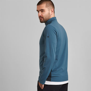 In Motion LS Panel Quarter Zip Mid Layer Blue