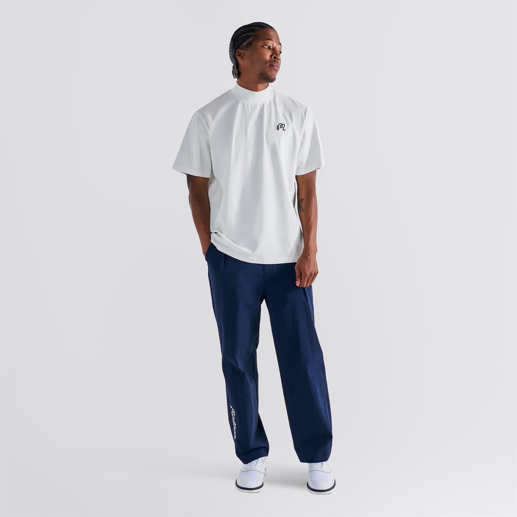 Malbon Golf Mare Mockneck T-Shirt White | TRENDYGOLF UK