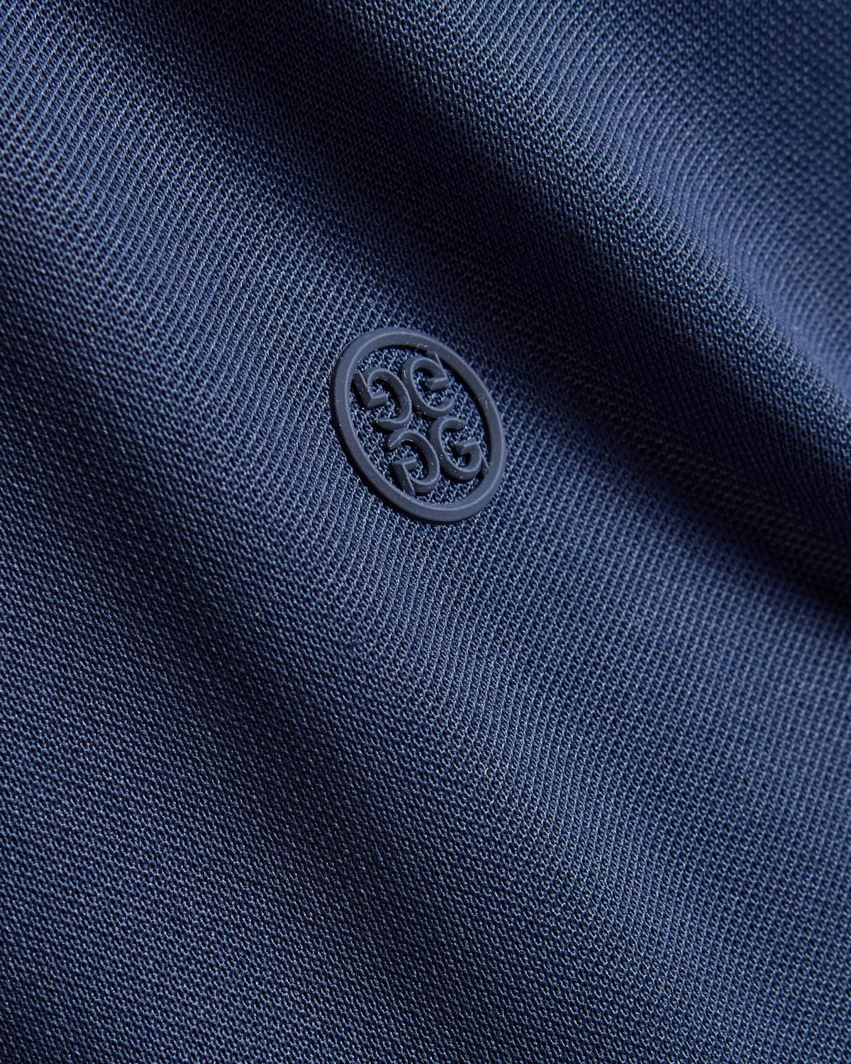 Tech Pique Contrast Panel Quarter Zip Polo Twilight