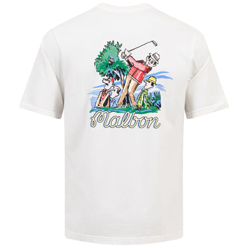 Malbon Golf Players Chest Pocket T-Shirt White | TRENDYGOLF.COM