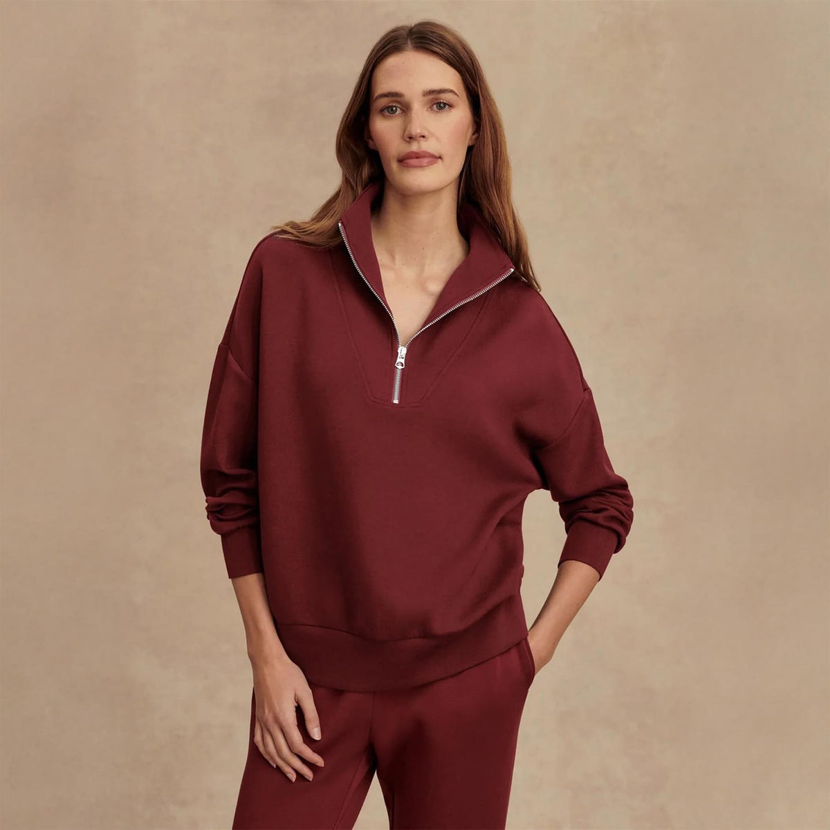 Hawley Half Zip Sweat Cinnamon