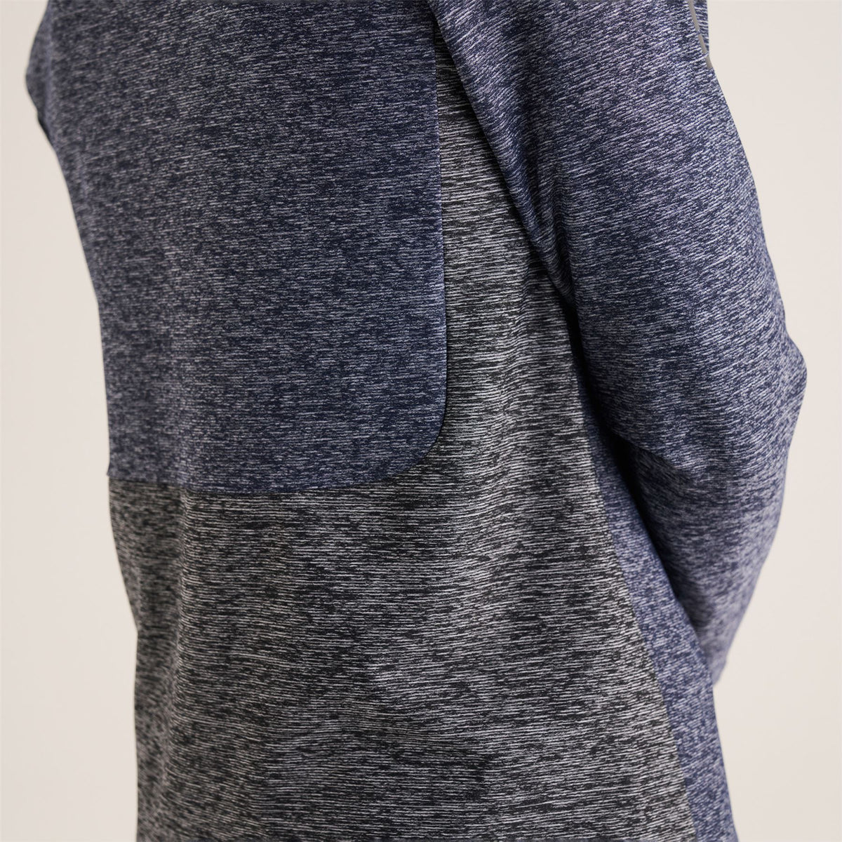Panelled Mesh Quarter Zip Mid Layer Navy