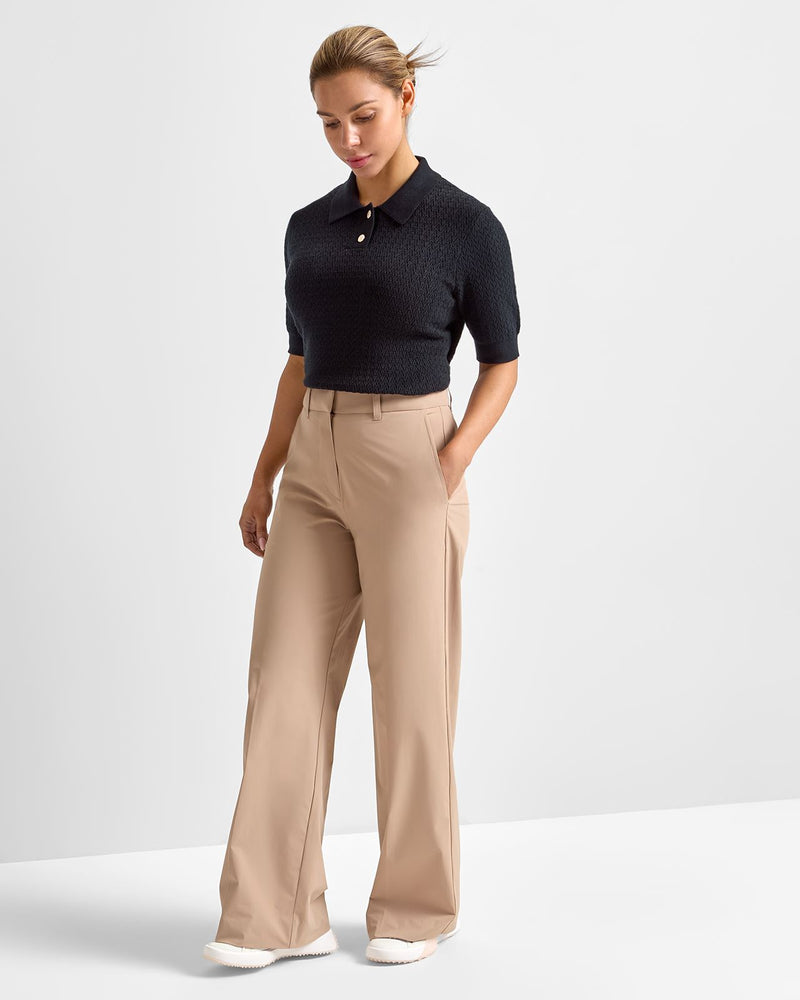 Toni Wide Leg Soft Trousers Sand