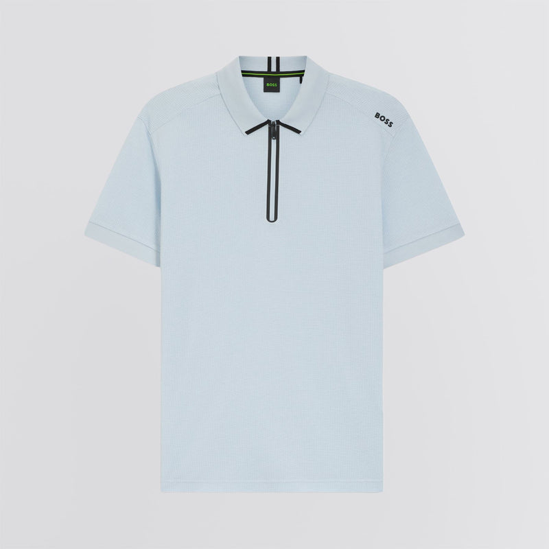 Terrace Zip Polo Open Blue