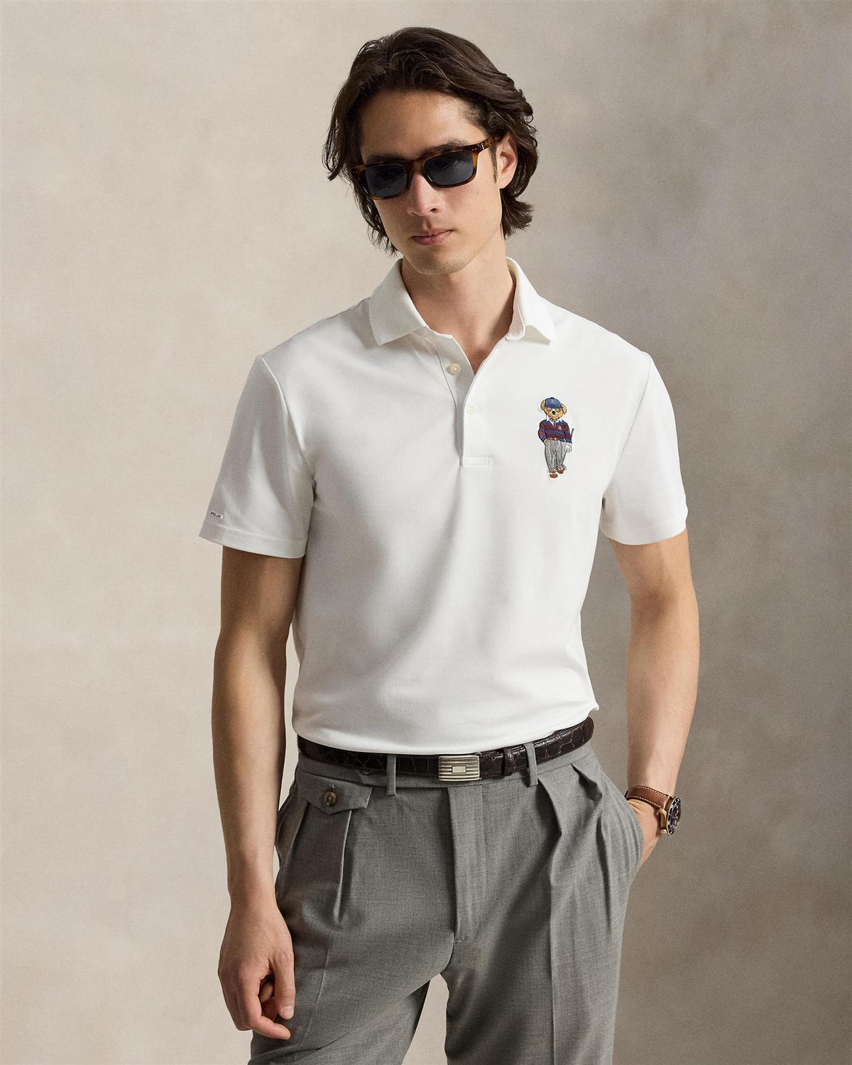 Tailored Fit Polo Bear Performance Polo Ceramic White