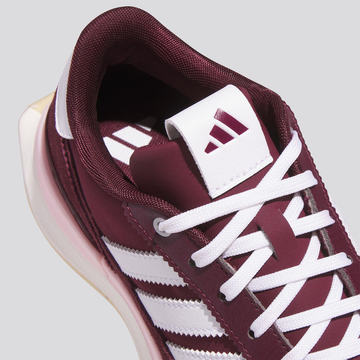 S2G 26 Textile Spikeless Golf Shoes Maroon/Footwear White/Clear Pink
