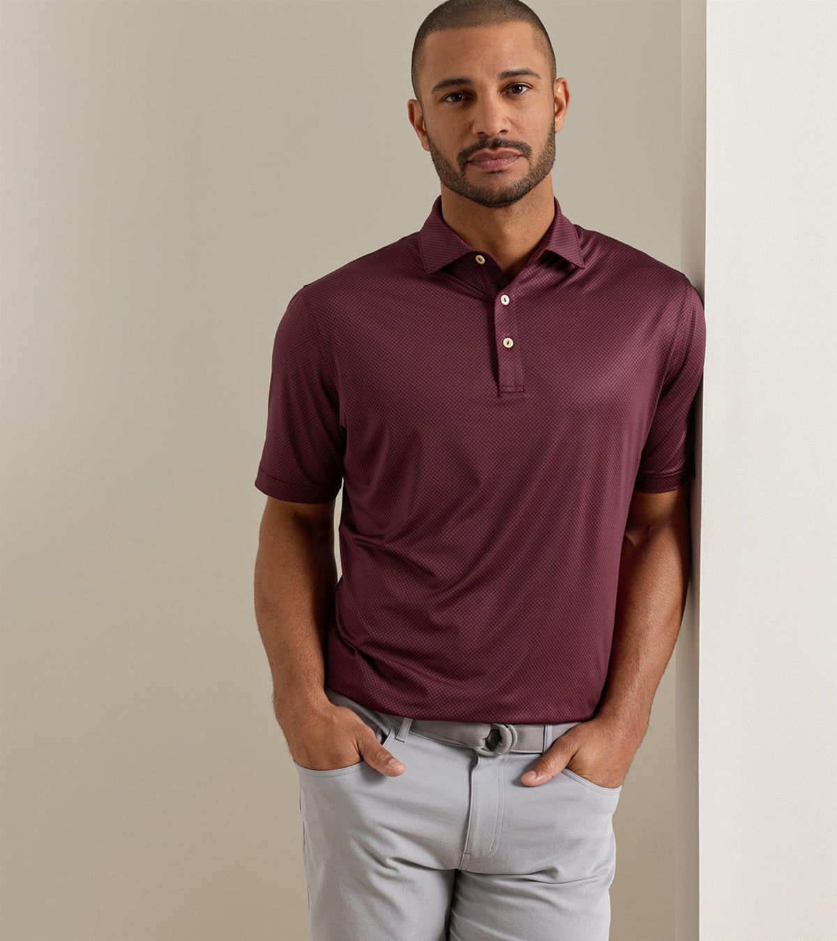 Fulton Performance Jersey Polo Bordeaux
