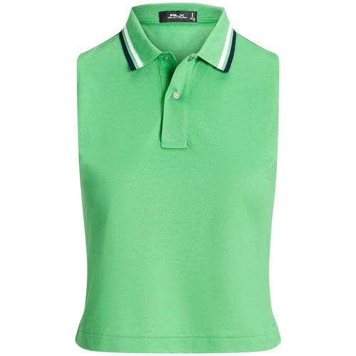 Womens RLX Crop Cut Tailored Fit Sleeveless Polo Course Green - SS24